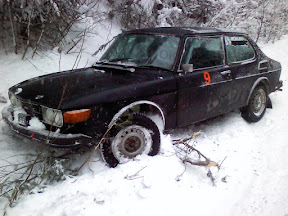 Saab 99 EMS Rally Car at Big White Winter Rally in Kelowna, BC