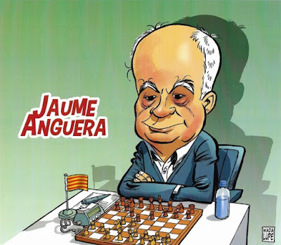 Jaume Anguera Maestro, en una caricatura de Wadalupe