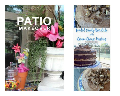 patio makeover loaded candy bar cake Home Crafts by Ali features from Ultimate Pinterest party week 160