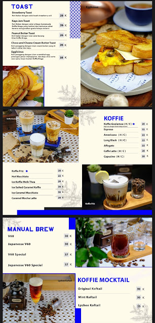 Menu koffie braga