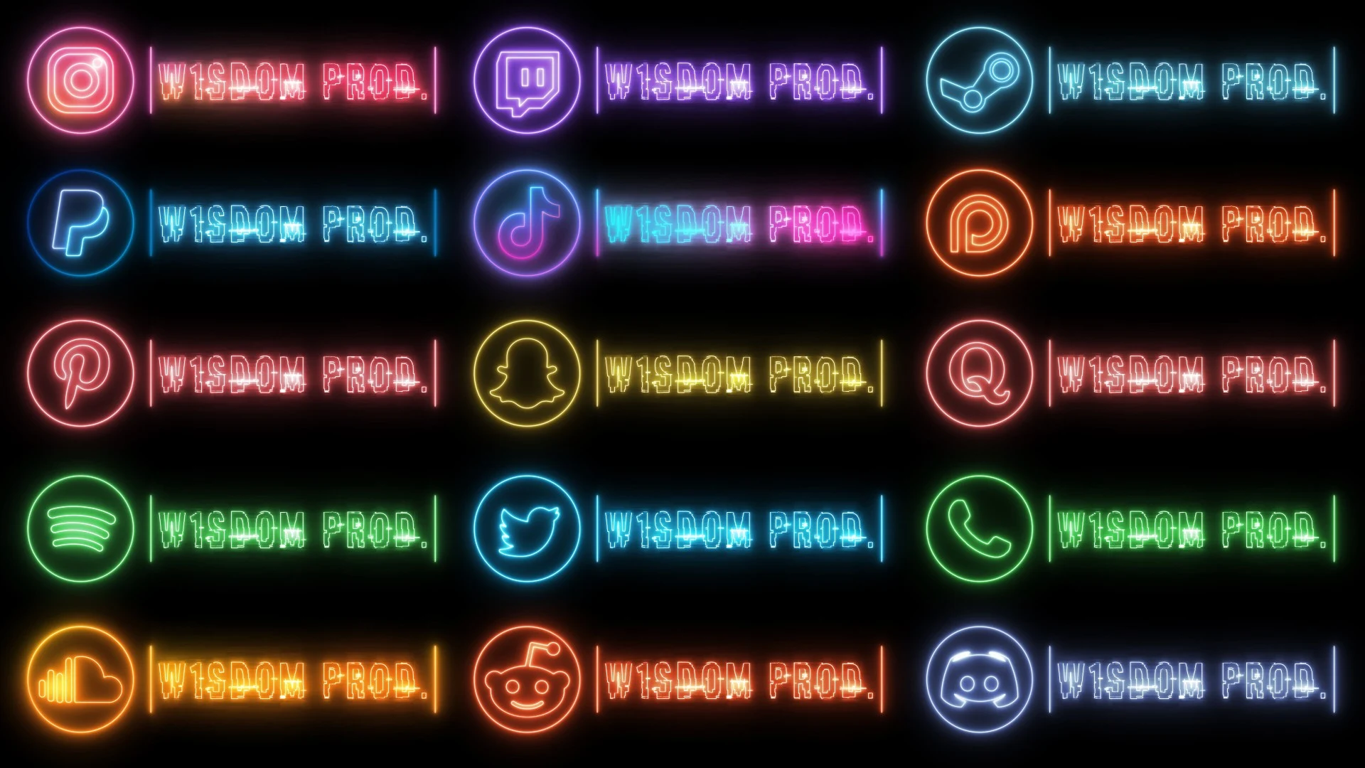 20 Neon Social Media Lower Thirds Package