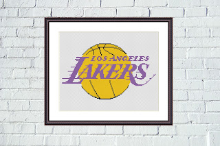 Los Angeles Lakers cross stitch pattern - Tango Stitch