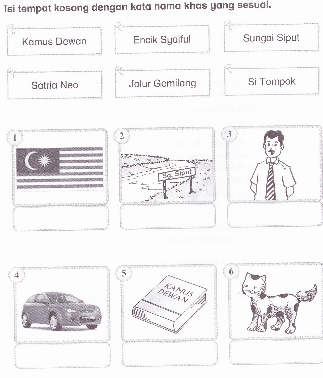 KSSR Bahasa Malaysia Tahun 1: Isi tempat kosong dengan 