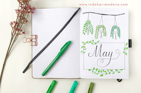 may 2019 bullet journal setup, bullet journal. bujo, journal setup, monthly log, weekly log, memories page, journal layout, journal theme, bullet journal indonesia