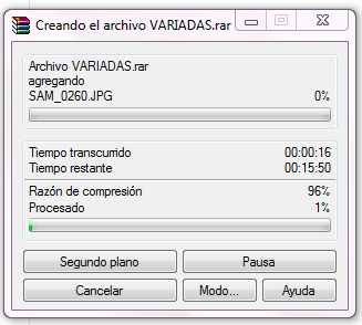 Cómo dividir archivos en varias partes con WinRAR