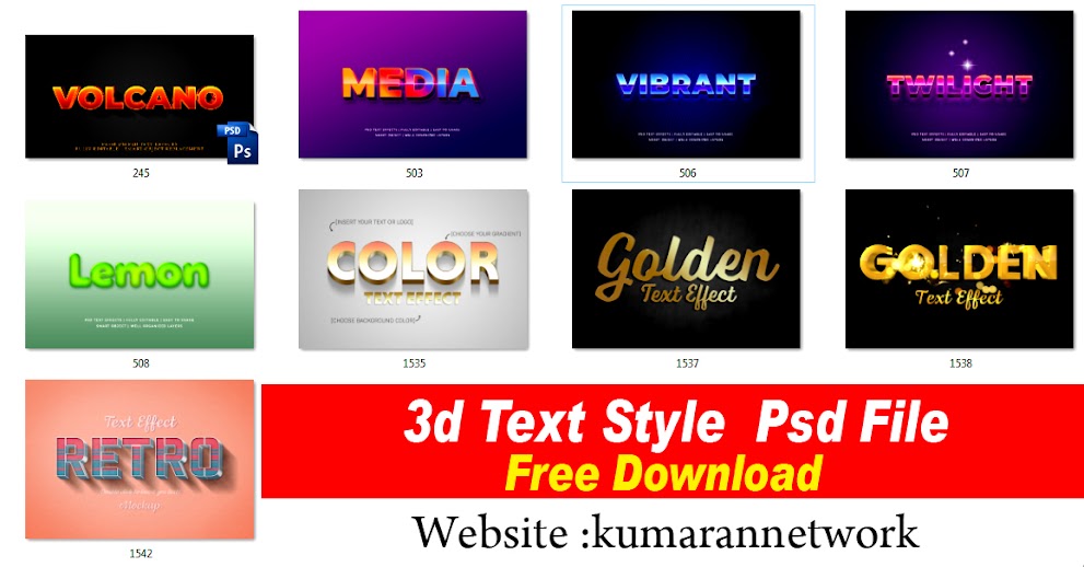 3d Text Style Psd File Free Download