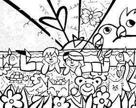 Desenhos para colorir do Romero Britto