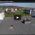 Drone spy cam catches naked rooftop girl sunbathing. 