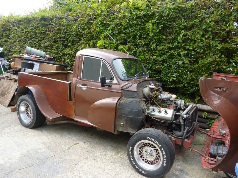 Retro Throwback Morris Minor hot rod truck