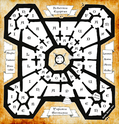 Plano de la biblioteca de El nombre de la rosa