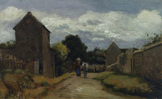 Male and Female Peasants on a Path Crossing the Countryside, 1863-65