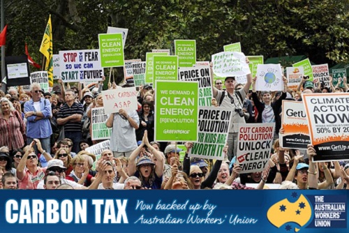 Carbon Tax now backed up by Australian Workers' Union