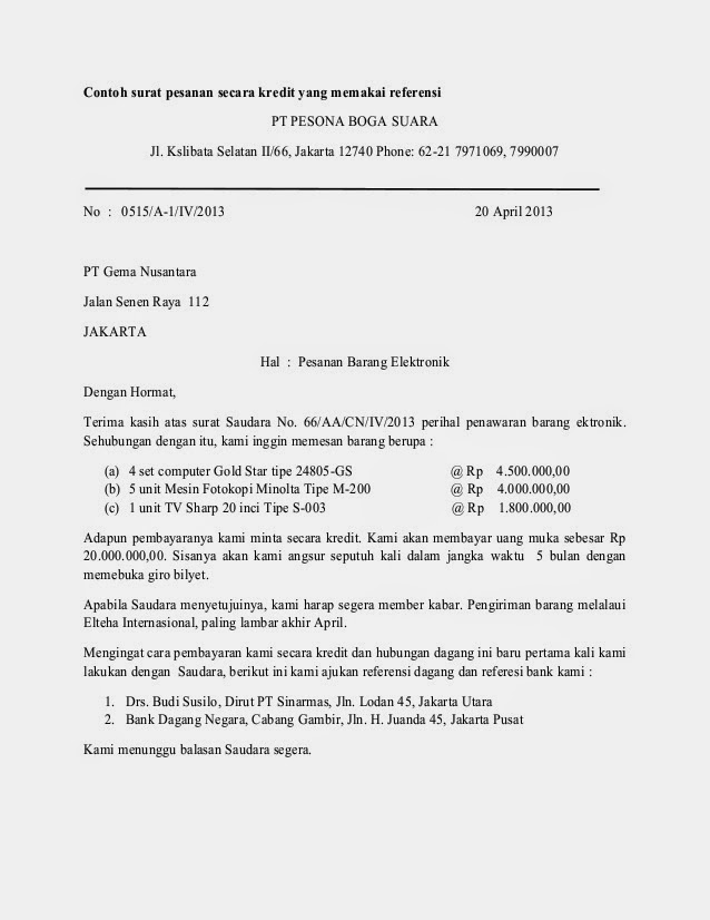 Contoh Surat Garansi Barang Dalam Bahasa Inggris - Surat 8