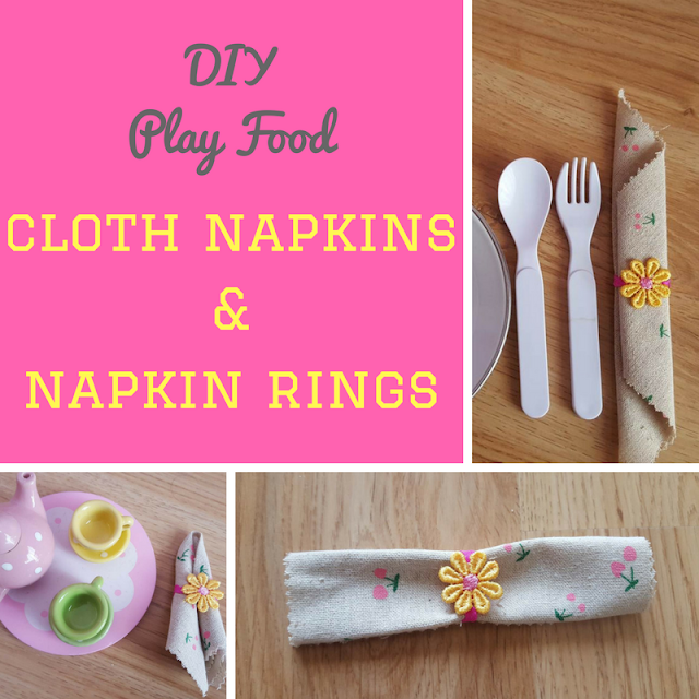 DIY Play Food. cloth napkins and napkin rings tutorial