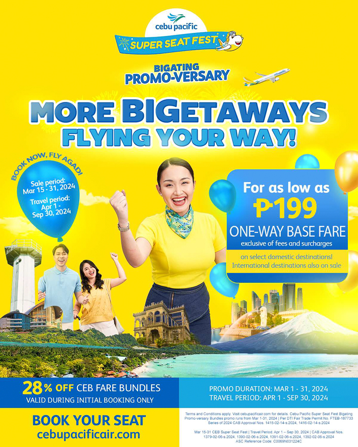 Cebu Pacific Continues 28th Anniversary Celebration Seat Sales