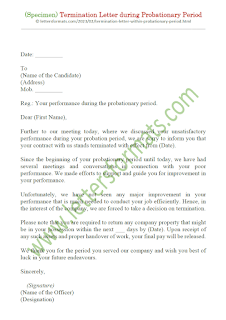 termination letter due to poor performance during probation