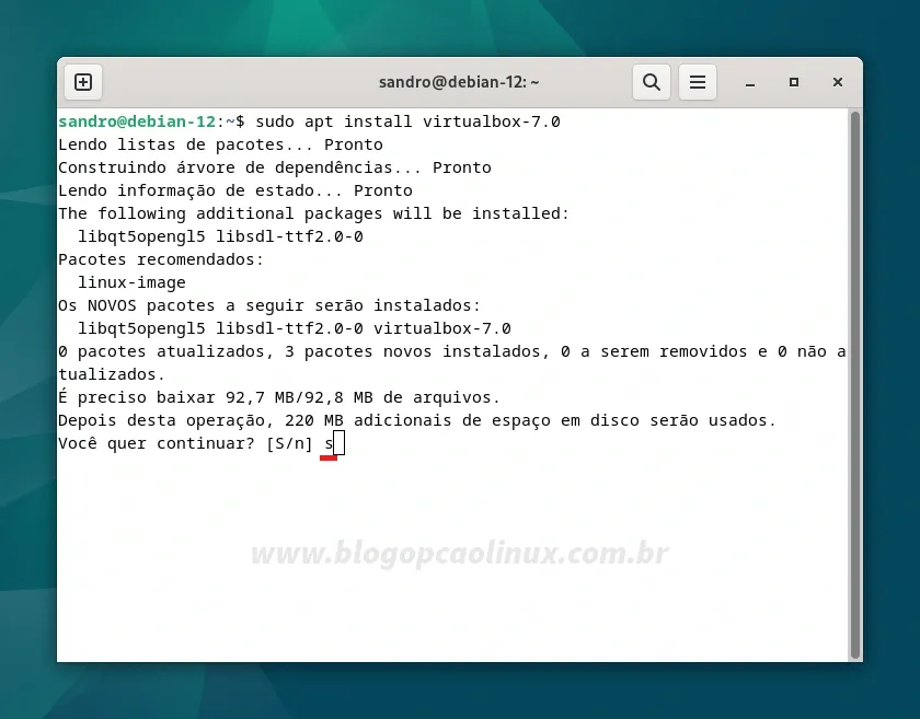 Instalando o VirtualBox no Debian 12 'Bookworm' pelo terminal