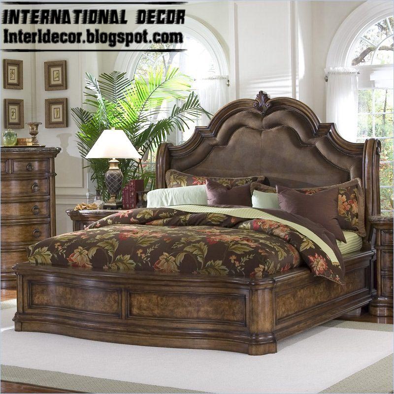 bed designs for classic bedrooms leather headboard turkish bed designs ...