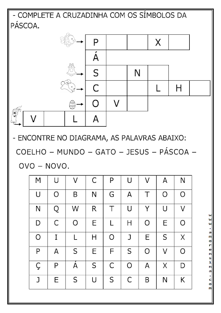 Atividades páscoa alfabetização