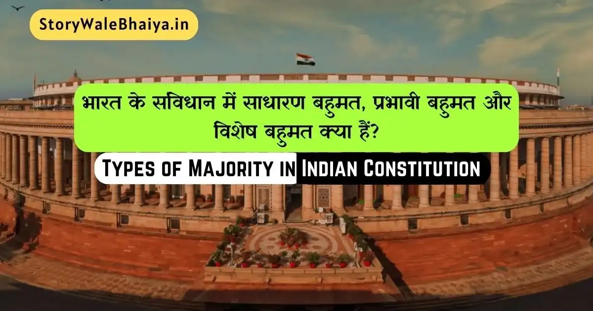 Types of Majority in Indian Constitution in Hindi