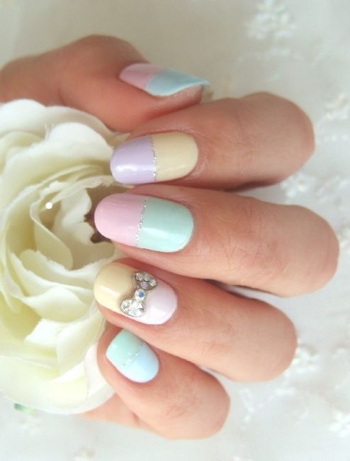 Nail Polish. Art Manicure. Modern style blue Nail Polish.Stylish pastel  Color Stock Photo - Alamy