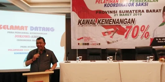 TKD Yakin Jokowi-Ma'ruf Amin Menang di Sumbar, Hendra: Orang Sudah Berfikir Realita