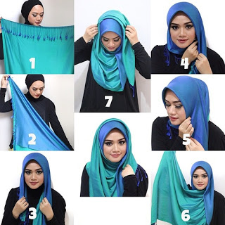 tutorial kerudung pashmina style 2