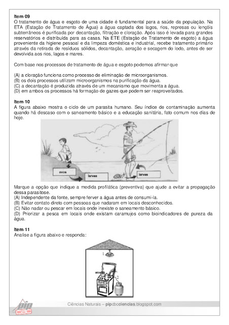 AVALIAÇÃO DIAGNÓSTICA DE CIÊNCIAS NATURAIS 7º ANO