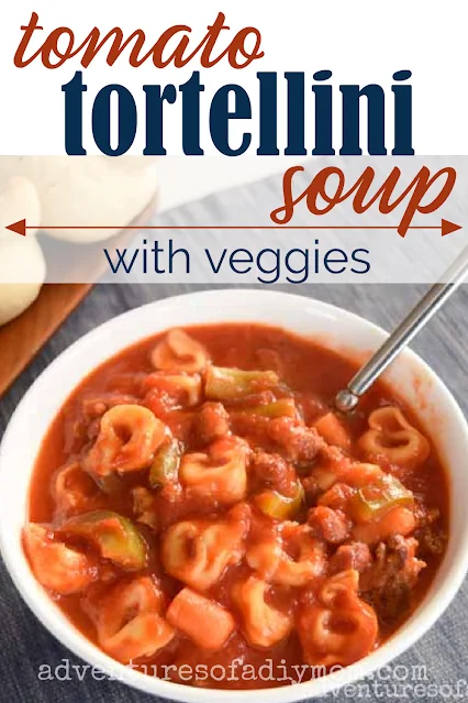 tomato tortellini soup with text overlay