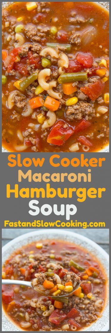 Slow Cooker Macaroni Hamburger Soup Recipe