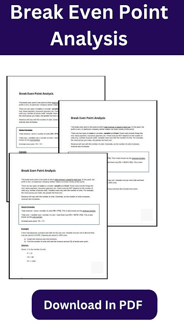 Break Even Analysis Template