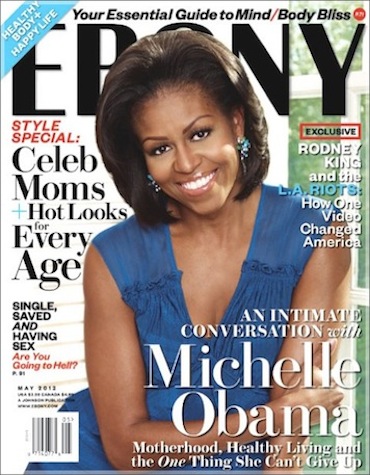 First Lady Michelle Obama graces the cover of Ebony magazine's May Mother's