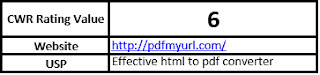 CWR Rating Value 6 Website http://pdfmyurl.com/ USP Effective html to pdf converter