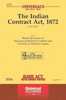 The Indian Contract Act, 1872 - Bare Act, books on contract law,