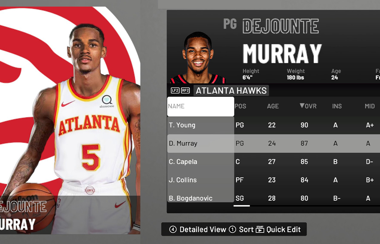 NBA 2K23  2KDB Emerald Dejounte Murray (83) Complete Stats