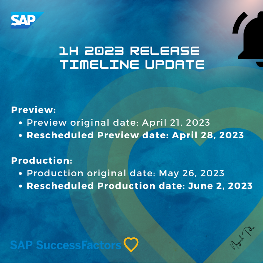  SAP SuccessFactors 1H 2023 Release Date Changes