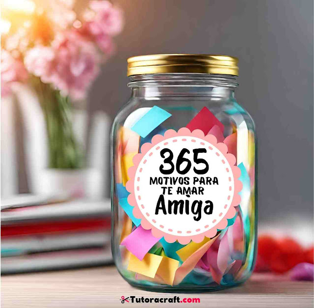 Pote de Mensagens 365 motivos para te amar amiga