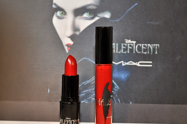 MAC Maleficent True Love's Kiss lipstick, Anthurium Pro Longwear Lipglass