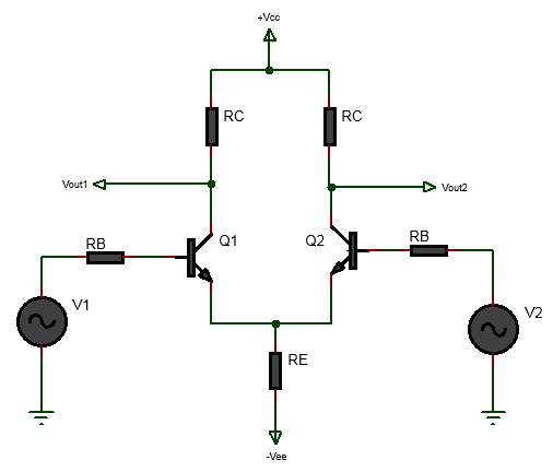 BJT differential amplifier circuit