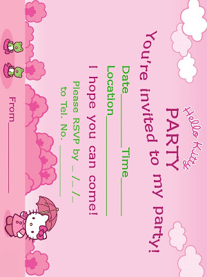 FREE PRINTABLE HELLO KITTY INVITATIONS