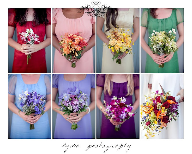 Picture of all the wedding bouquets in Santa Rosa California