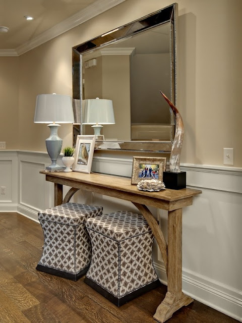 Console Table with Ottomans