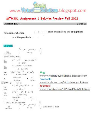 MTH301 Assignment 1 Solution Preview Fall 2021