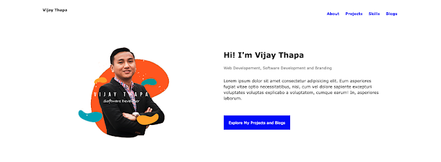 Portfolio Website Design - Vijay Thapa (About Section)