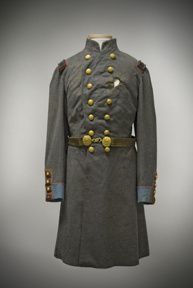 Col. Ellsworth's gun shot wound, uniform, repair and conservation of historic textiles and military items by art conservator