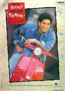 Sachin Tendulkar in a print ad for Bajaj Sunny