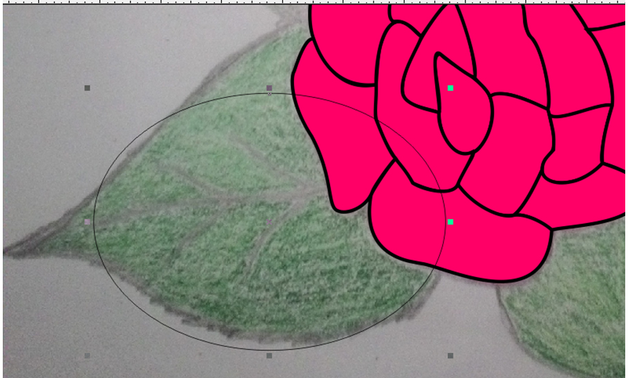 Menggambar Bunga Mawar Dengan Lingkaran