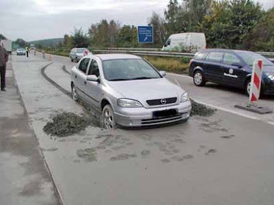 Car in concrete