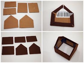 steps to make Christmas Felt and Cardboard Gingerbread Houses