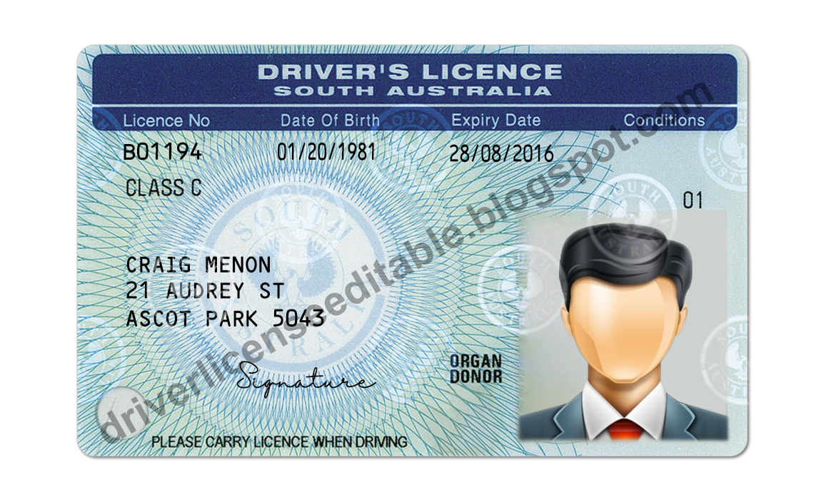 Australia Driver License PSD Template 2019 Fully Editable